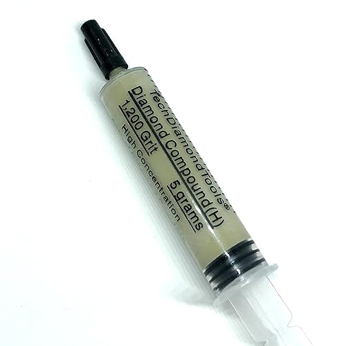 Miniatura 2 de TechDiamondTools - Pasta de pulido de diamante hecho, grano de 1,200, 10-20 micrones, compuesto para vidrio de roca, metal, joyería, mármol, resina