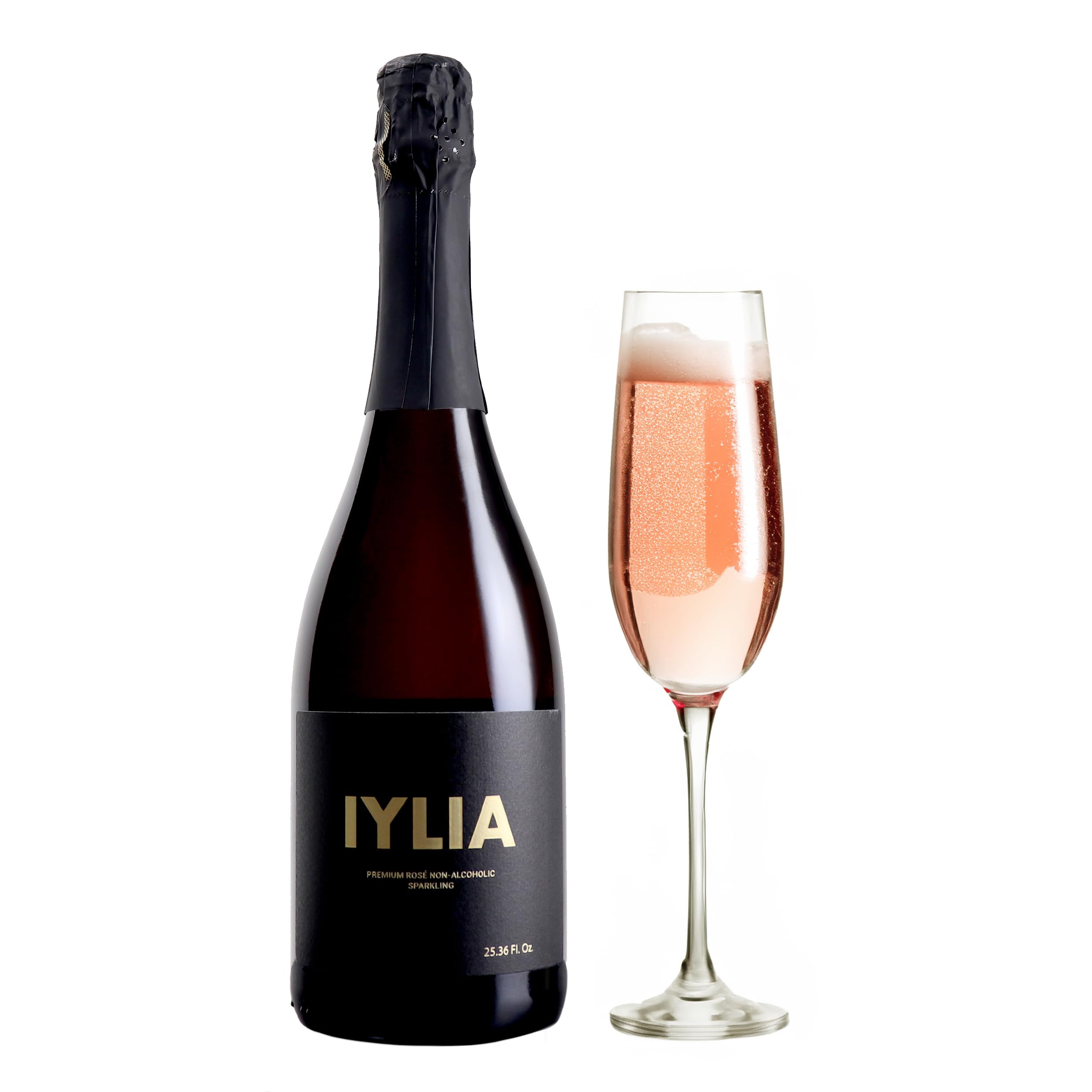 Alcohol-Free Premium Rosé - Spanish Sparkling Rose Wine Made With Tempranillo Grapes - Non Alcoholic Wine Alternative - Bubbly Alcohol Replacement for Valentine's Day Gift Idea, 25.36 Fl Oz