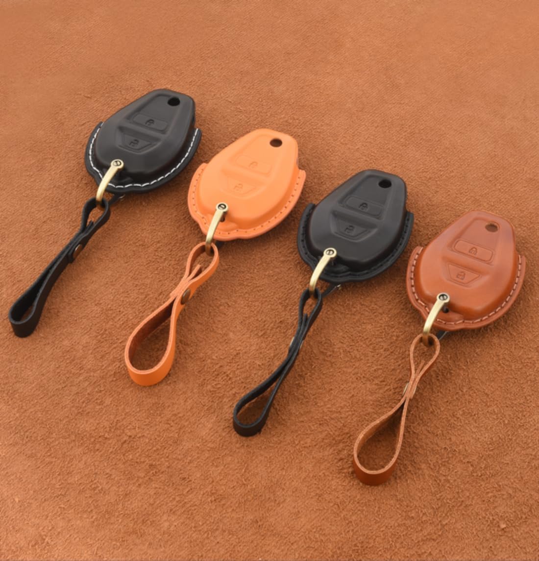 Fit for Touring cvo Road Glide Street Glide cvo Limited Leather Case Fob Cover Motorcycle Keychains Key ring (A-type)