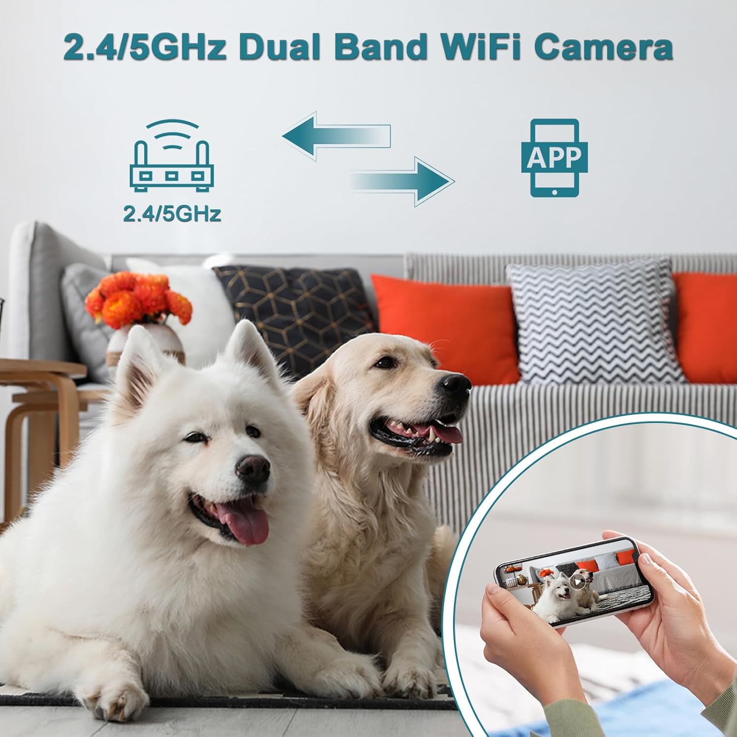 DJDAI 1080P WiFi Nanny Cam Wireless USB Charger Camera with Motion Detection Small Security Cameras with Mobile Phone Viewing for Indoor, Home, Baby, Pets