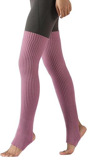 CHUNG Mujeres adolescentes por encima de la rodilla hasta el muslo 29.5 pulgadas calentadores de piernas estribo térmico largo yoga ballet danza