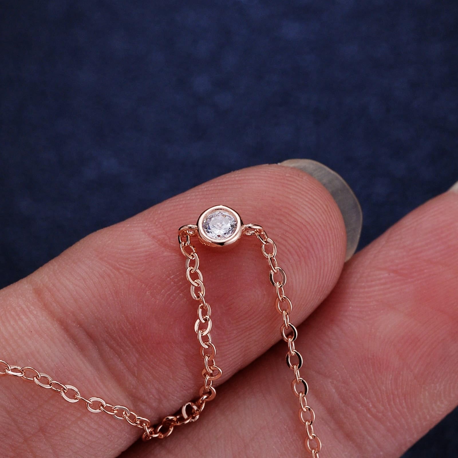 Pulsera para mujer de oro rosa de 9 K/14 K/18 K, clásica, pequeña pulsera con diamantes de oro real, brazalete de oro rosa Au 375/585/750