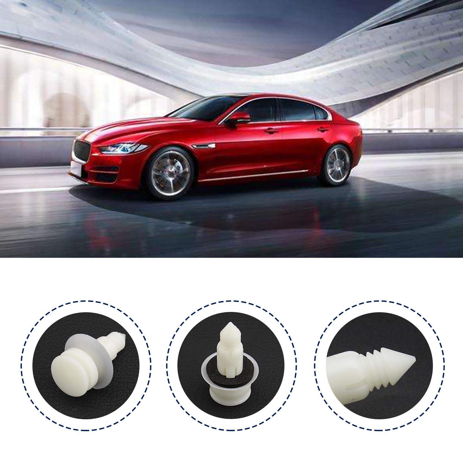 Lot De 20 Clips De Fixation Blancs Pour Garniture De Porte – Compatible Jaguar S-Type Et X-Type