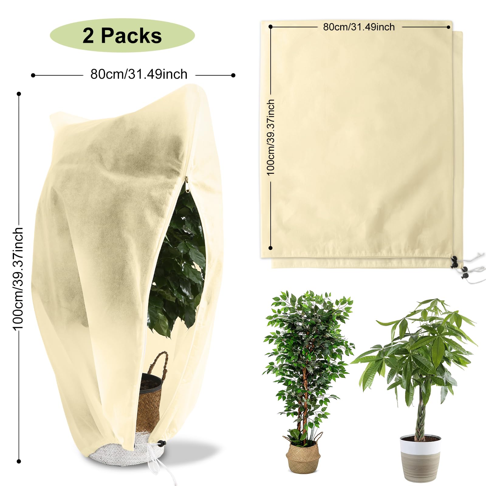 DazSpirit 2 Packs Plant Fleece Frost Protection - Image 2