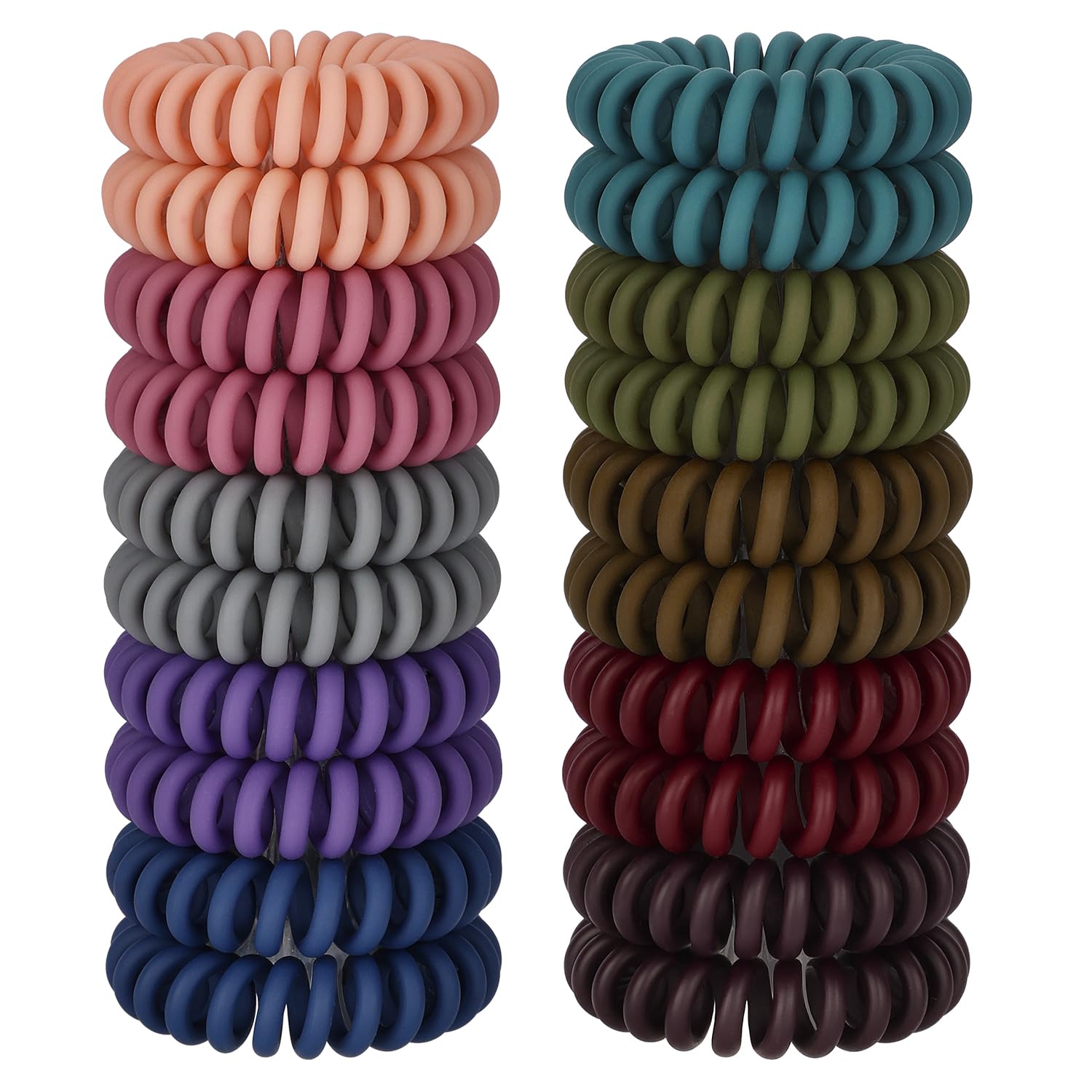 JessLab Lazos de Cabello en Espiral, 20 Pcs Traceless Cable Telefónico Sin arrugas Bobina de Plástico Titulares de Cola de Caballo sin Daños Accesorio para el Cabello para Niñas Mujeres Damas Regalo