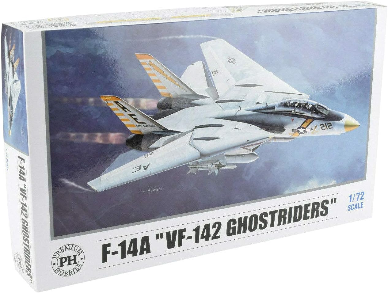 PH Premium Hobbies F-14A VF-142 Ghostriders 1:72 Plastic Model Airplane Kit 125V