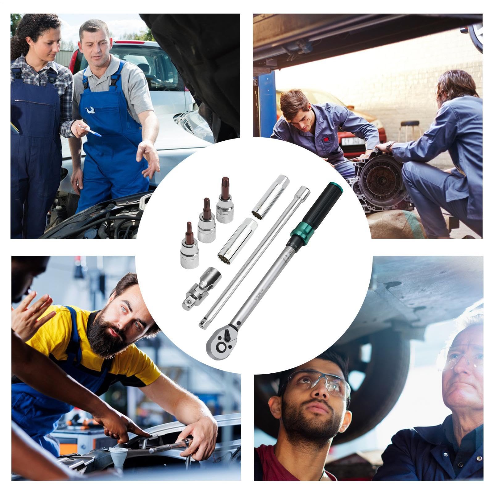 Juego de Llaves magnéticas SparkPlug – Kit de Llave dinamométrica de 3 a 8 | pulgadas para servicio de motor, herramienta de extracción de cabeza giratoria con tamaños de 14 mm y 16 mm e inserto de