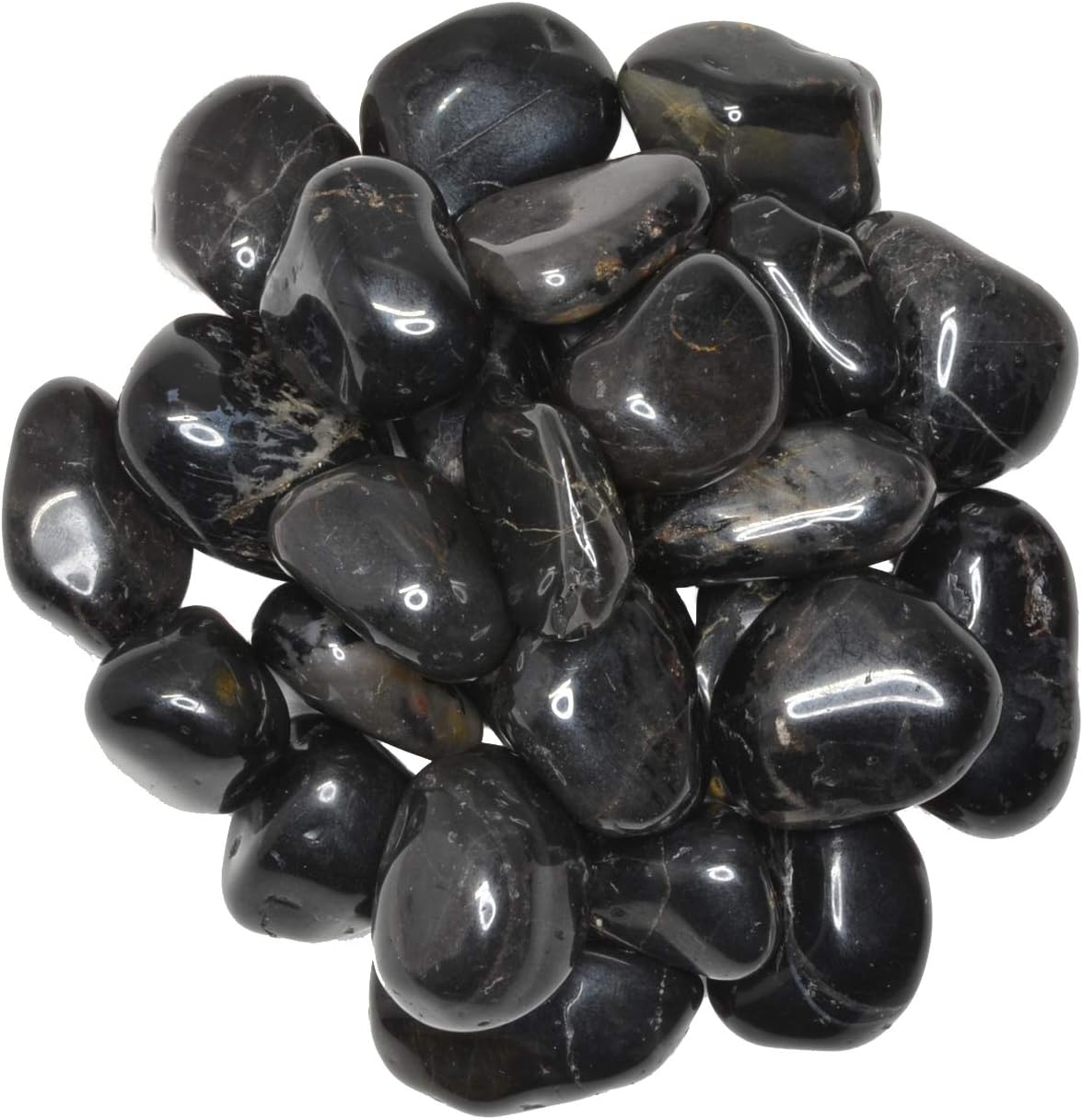 Hypnotic Gems Materials: 11 lbs Black Onyx Tumbled Stones - Grade 1 - Medium - 1" to 1.5" Avg. - Bulk Natural Rocks Polished Gemstone Supplies for Wicca, Reiki, Energy Crystal Healing