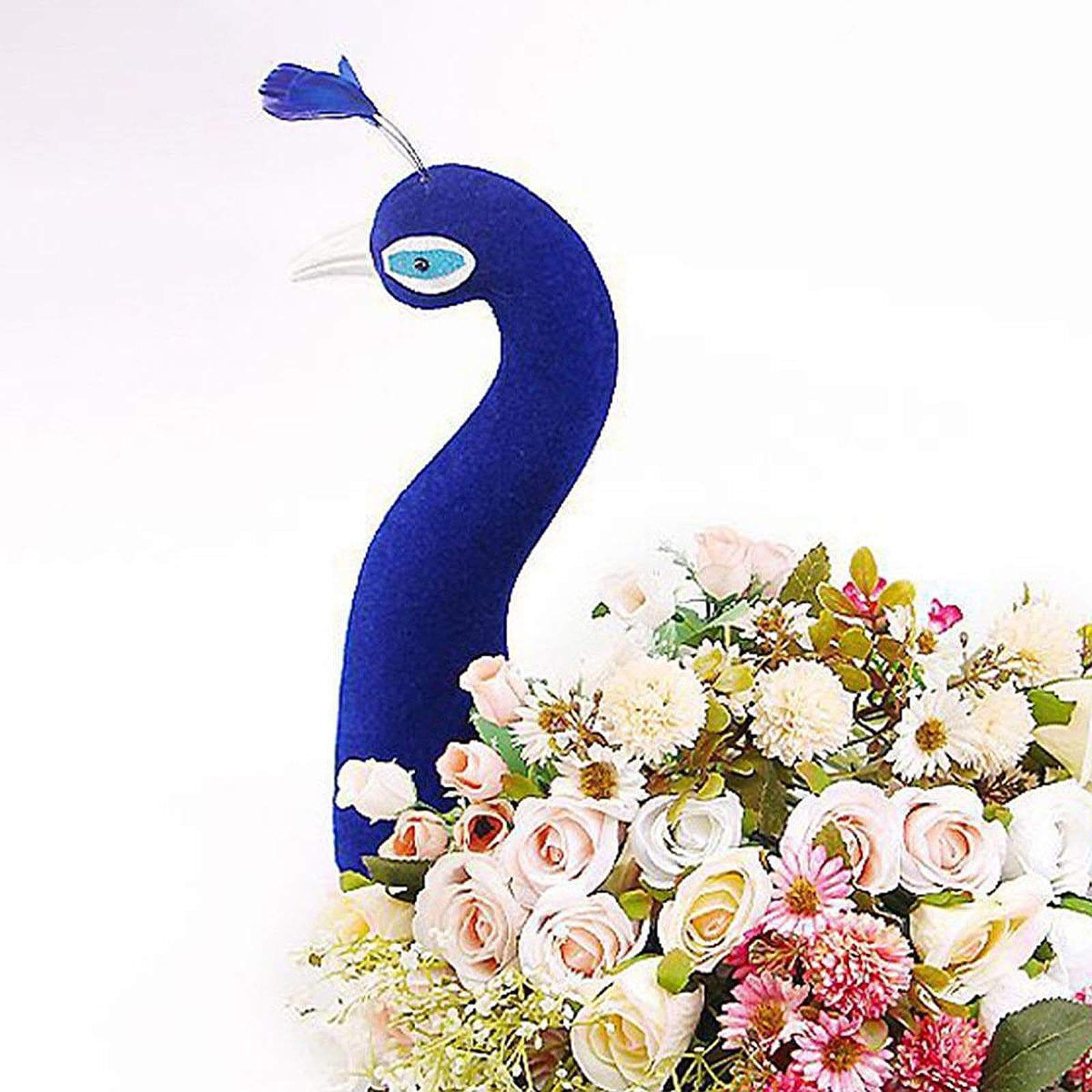fashion my day peacock mannequin head floral arrangement decor home decor for wedding party blue