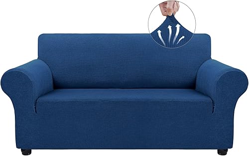 Vista 67 de Asnomy Couch Covers for 3 Cushion Couch Stretch Sofa Covers Slipcovers, Pet Protector Furniture Covers for Dogs Cats Spandex Jacquard Fabric Small