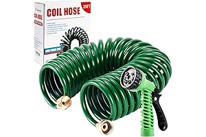 AquaFis Coiled Garden Hose 25FT, The Best Self-Coiling Upgrade for Your Gardening Adventures