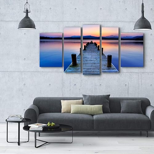 Miniatura 9 de Startonight Lienzo decorativo para pared, diseño de arce, arte de pared enmarcado con naturaleza, 36 x 71 pulgadas, juego de 5