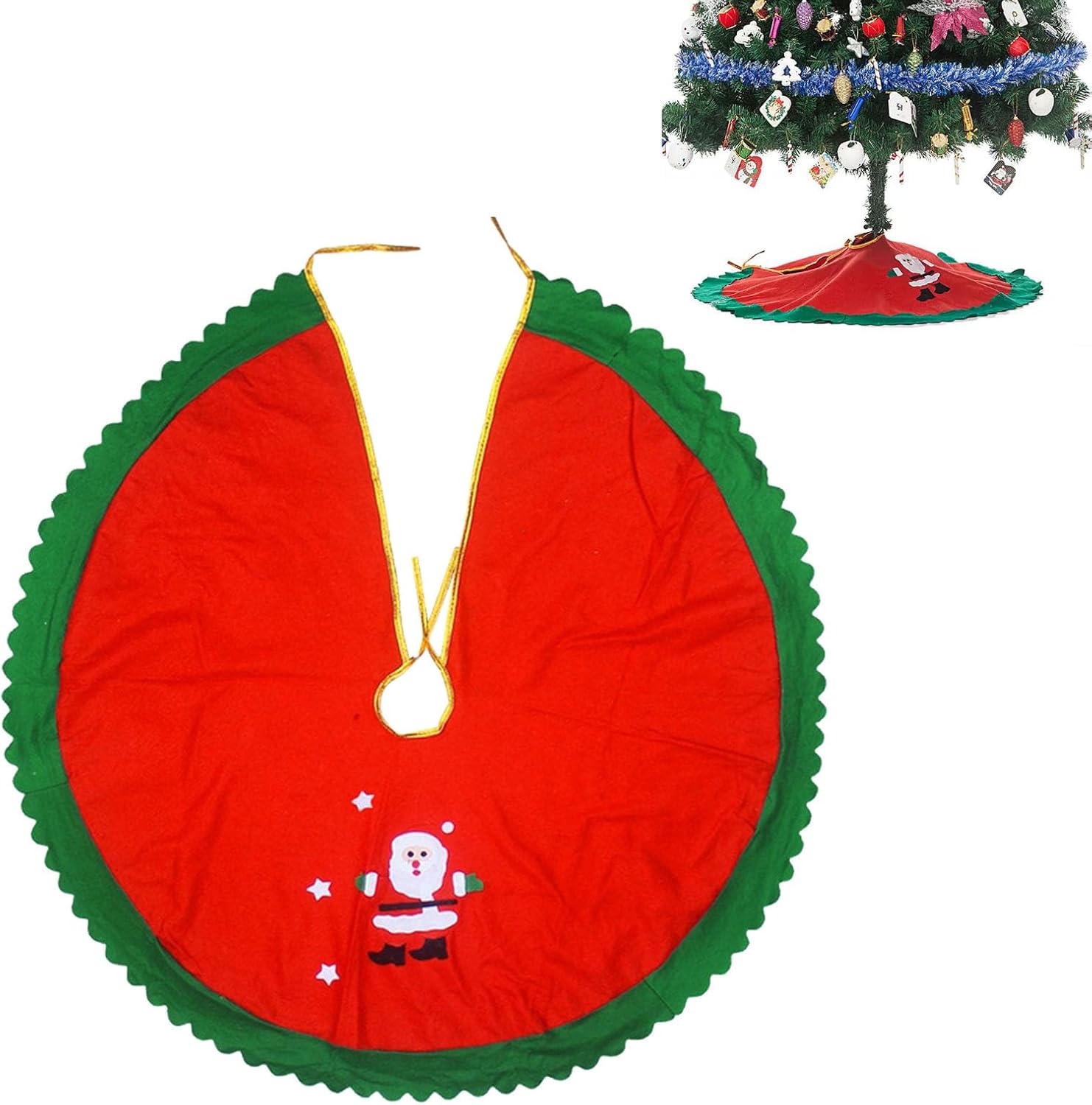 Gonna per Albero di Natale Bianca 122 cm in Similpelle