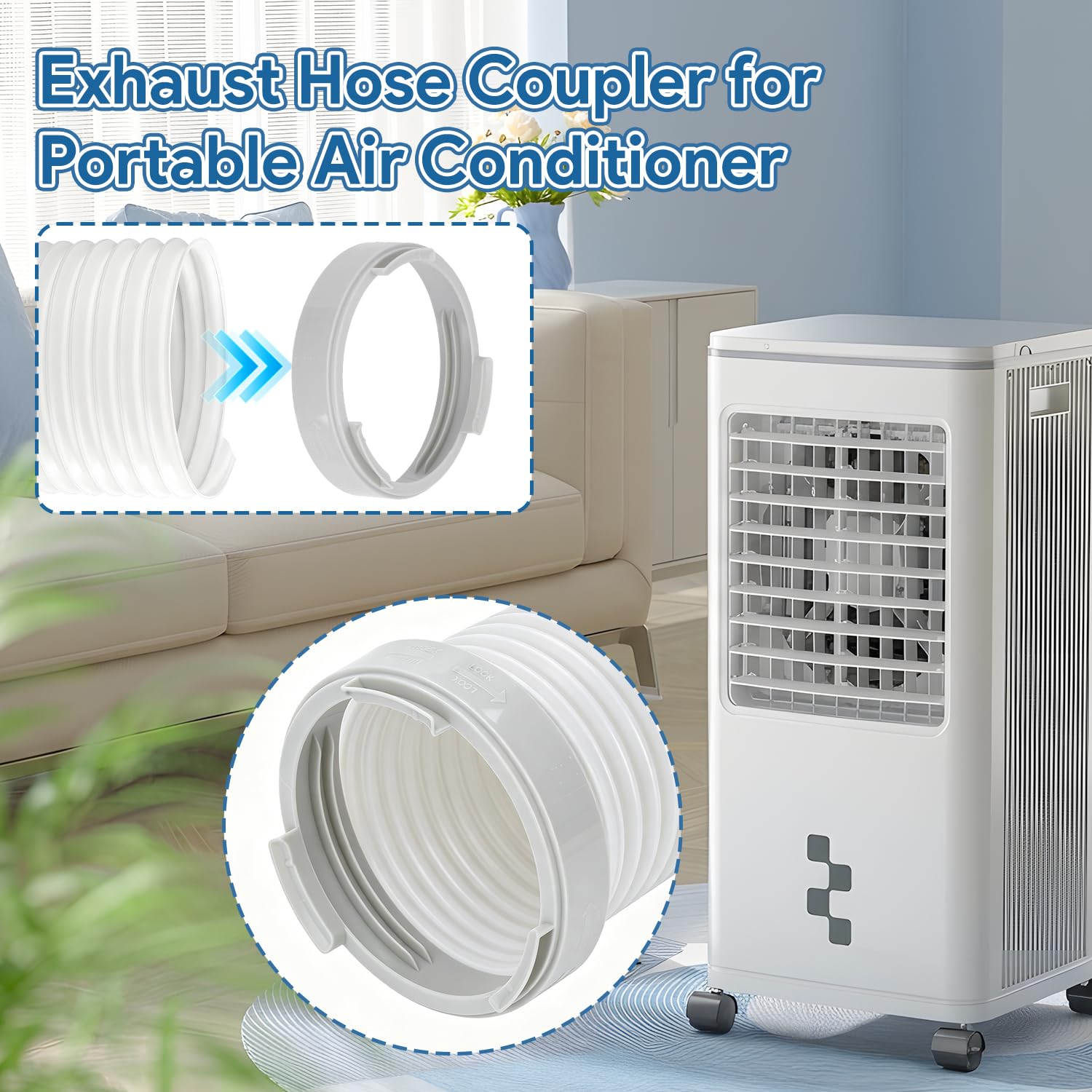 Uniwersalny adapter okienny, przenośny klimatyzator, przedłużacz węża, złączka 150 mm, złącze do rury wydechowej, złącze do rury wydechowej, adapter do wymiany