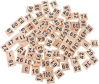 Dovewill Pack of 100 Wooden Number Tiles 1-100 Black Number Cube Blocks for Wedding Party Decoration