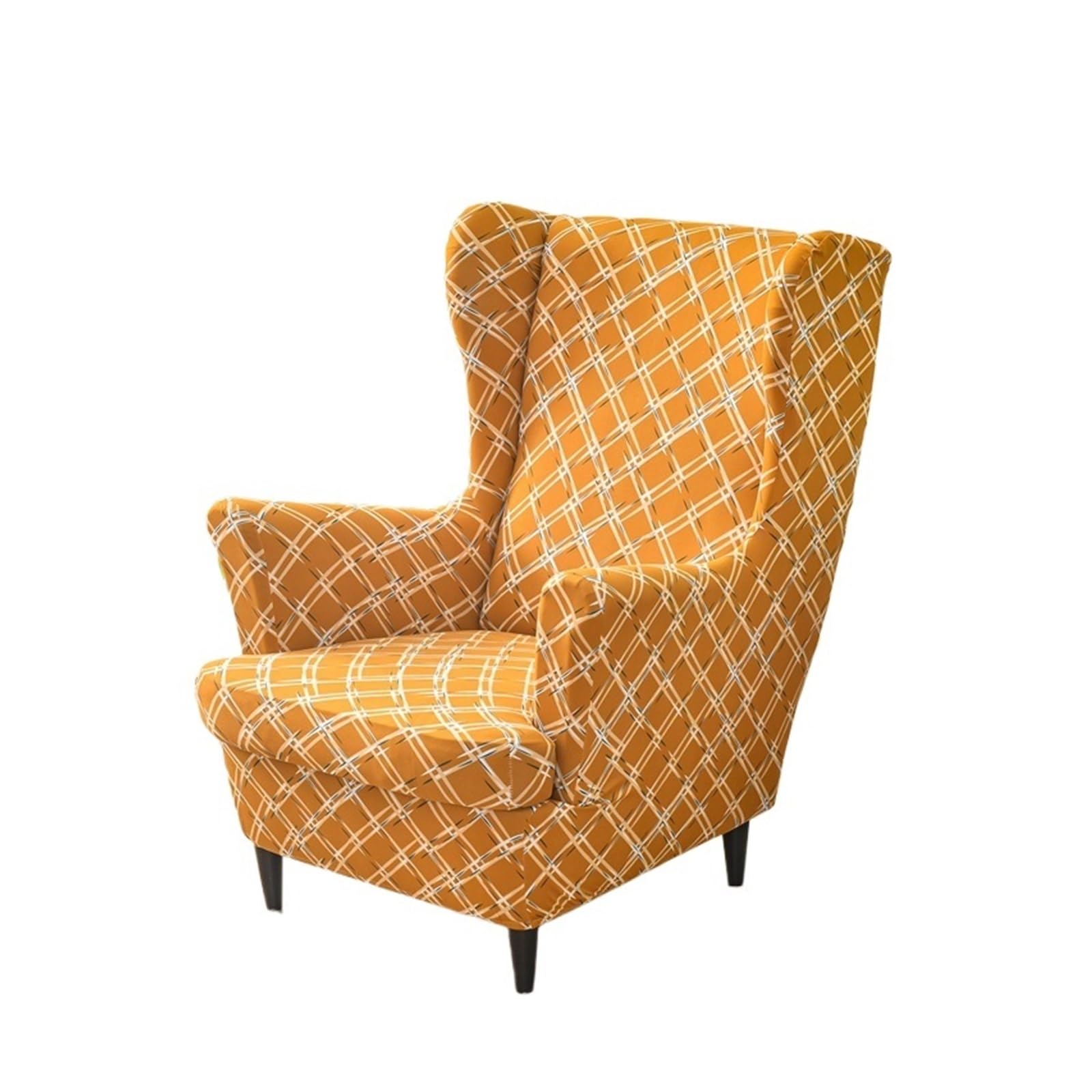 GCYEIDMA Wing Chair Slipcover Wing Chair Slipcovers Stretch Fabric Wingback Sofa Covers Elastic Printed Armchair with Seat Cushion Case(A11 Wingchair Cover)