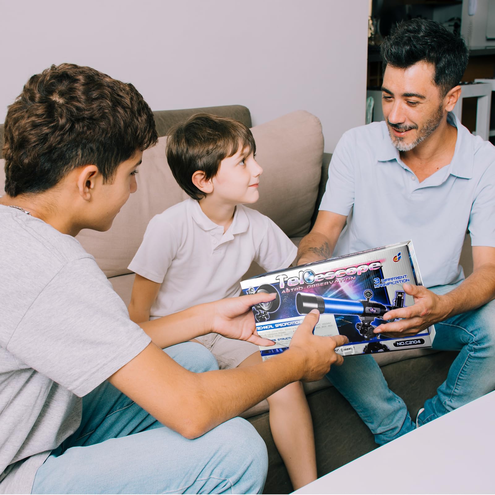 Telescopio para niños de 8 a 12 años – Brújula de deseos telescópica de astronomía para principiantes, aumento de 20 x 30 x 40 x, portátil para viajes, regalo y juguete para niñas y niños (azul) 6