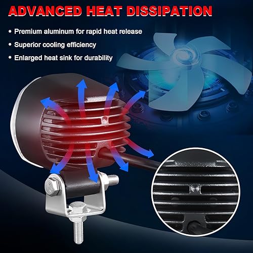 Miniatura 3 de Luz LED redonda de advertencia de seguridad para carretilla elevadora, luces de carretilla elevadora de 10 W con 2 chips LED de alto brillo, foco de