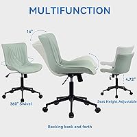 Vista 70 de YOUNIKE Silla de oficina, silla de escritorio sin brazos con ruedas, sillas giratorias ajustables para computadora de oficina en casa, silla