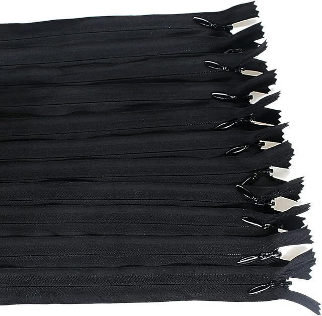 30PCS Invisible Nylon Coil Zipper,Clothing Zipper,DIY Sewing Tools for Craft Special(12 inch,Black) Leekayer