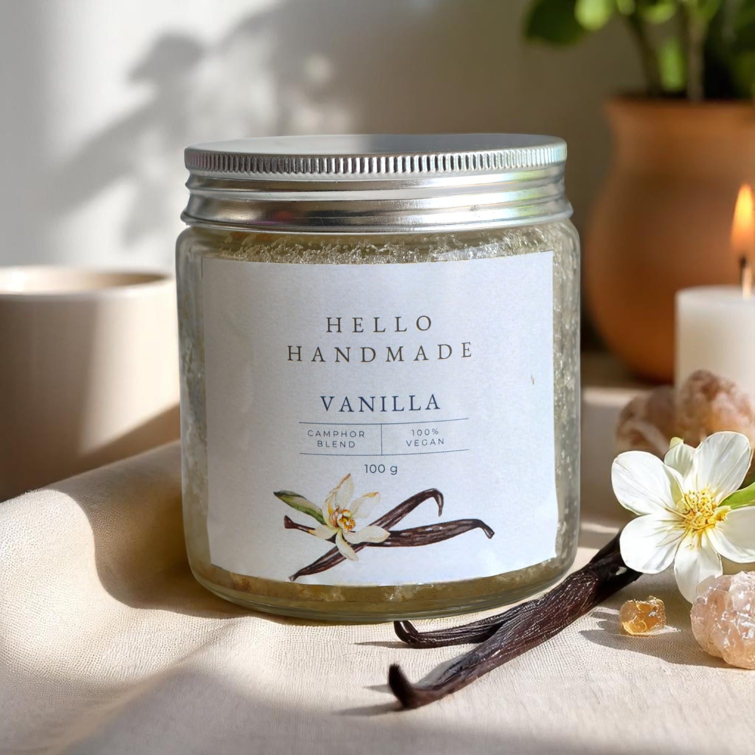 Hello Handmade Bhimseni Camphor Blend for Diffusers 100g (Vanilla (Smells Like Warm, Creamy Vanilla—Sweet, Smooth, and comforting with a Soft, Cozy Finish))-image-45