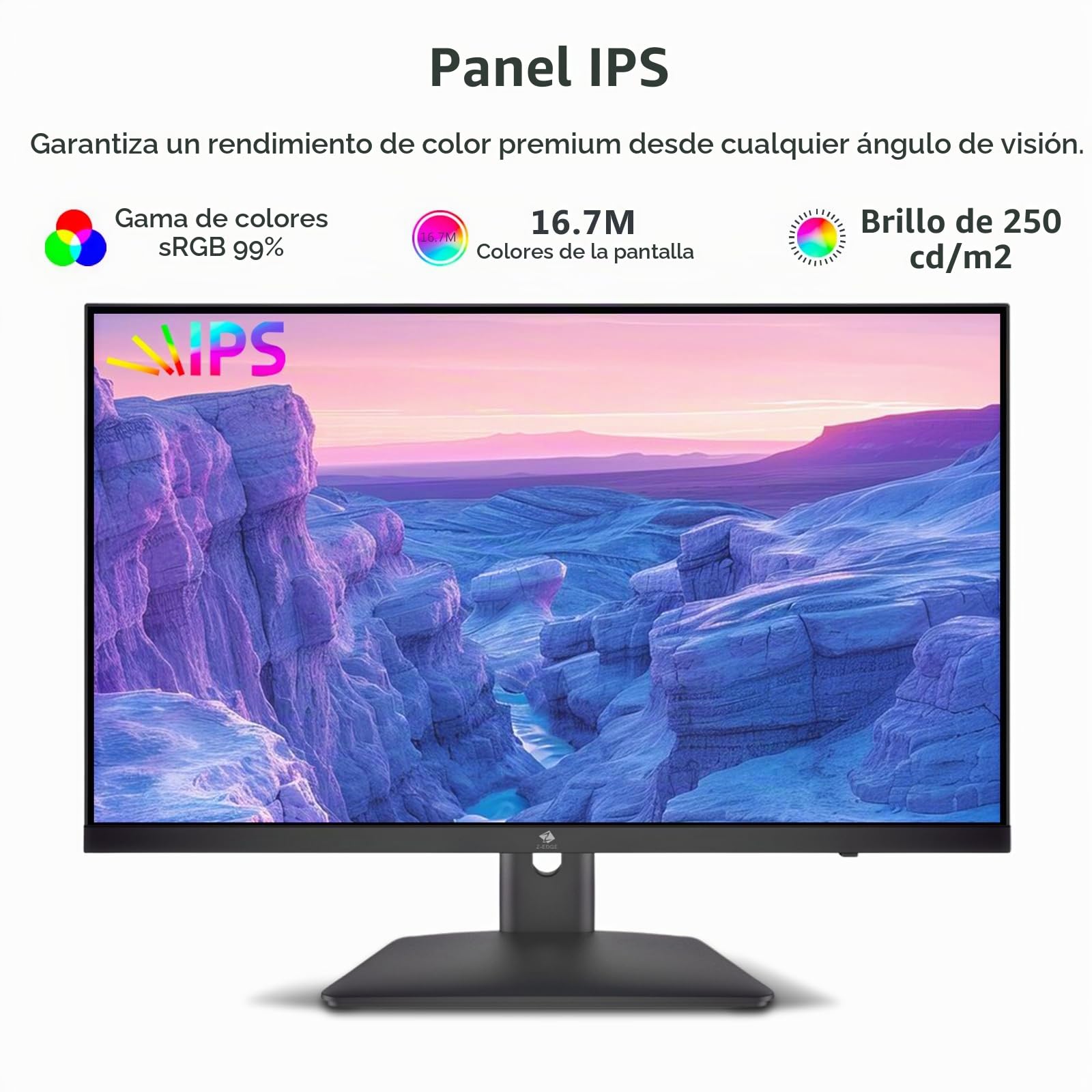 Z-Edge Monitor 27 Pulgadas IPS 4K UHD (3840x2160), FreeSync, Pantalla PC Oficina 16:9, 60Hz, 5ms, 2*HDMI2.0 & 2*DP1.4, Inclinación Ajustable, VESA Compatible(DP Cable Incluido)
