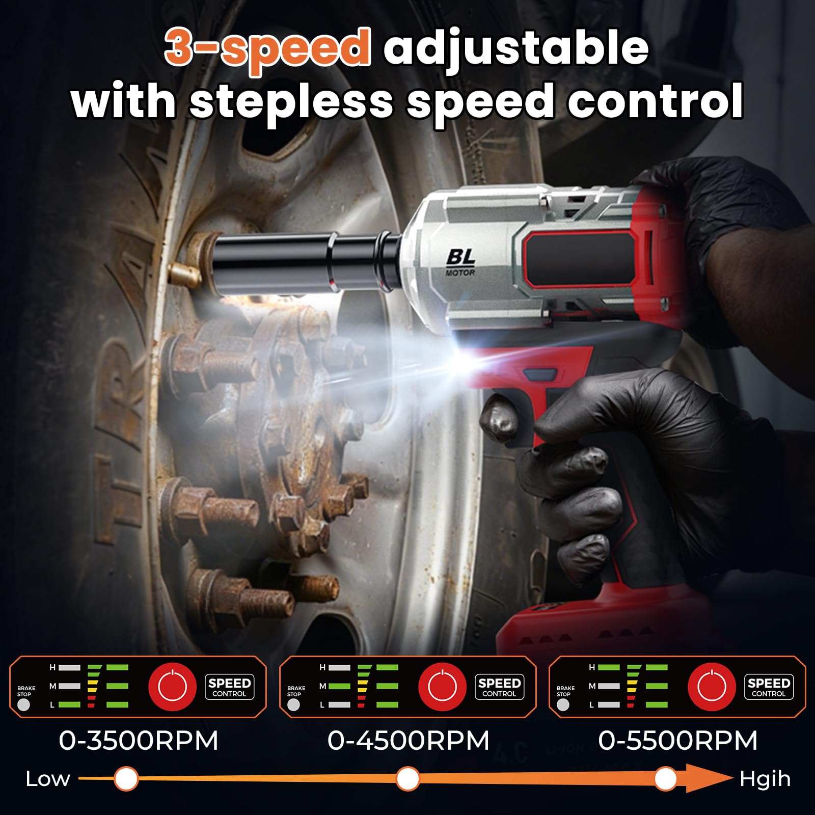 Avvitatore a Impulsi a Batteria 3-in-1 / Impact Driver/Trapano a Percussione – 1200Nm Alta Coppia 1/2" con Motore Brushless, 2× Batterie 4.0Ah, Bussole, Punte e Inserti – Ideale per Auto, DIY e Uso