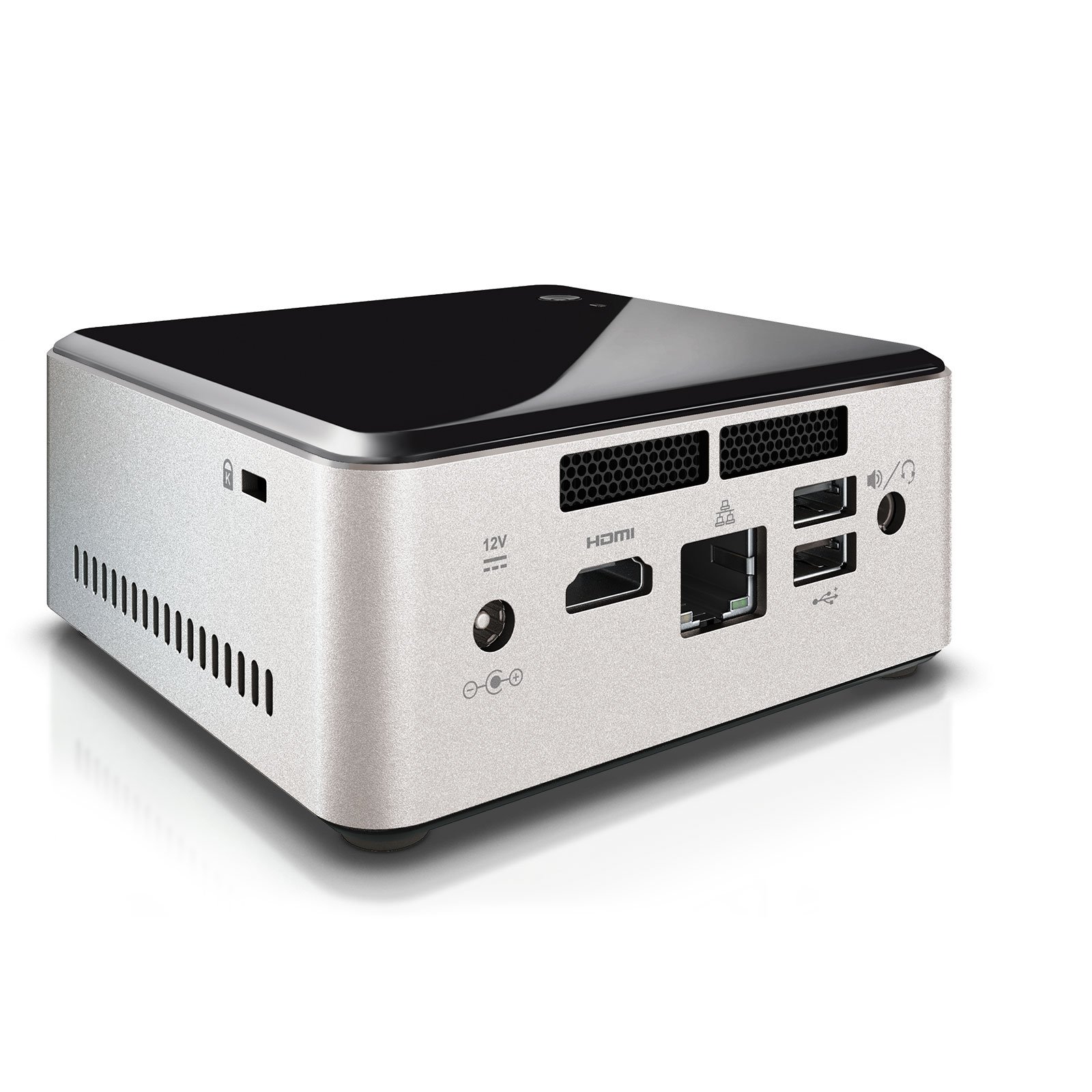 Intel NUC DN2820FYKH with Intel Celeron N2820, 2.5 inch HDD support, Sliver and Black