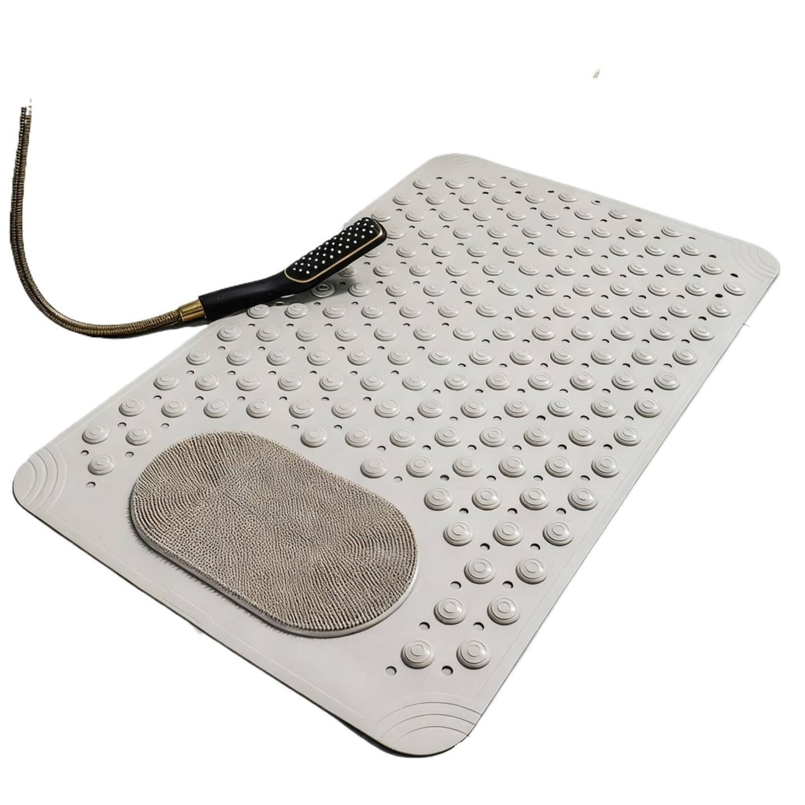 JBJYGSG Shower Anti-Slip Mat Backed by Powerful Suction Cup Massage Bump PVC Material with Non-Slip Bottom for Bathroom Hotel For Side, Back, And Stomach Sleepers(1pc Khaki)