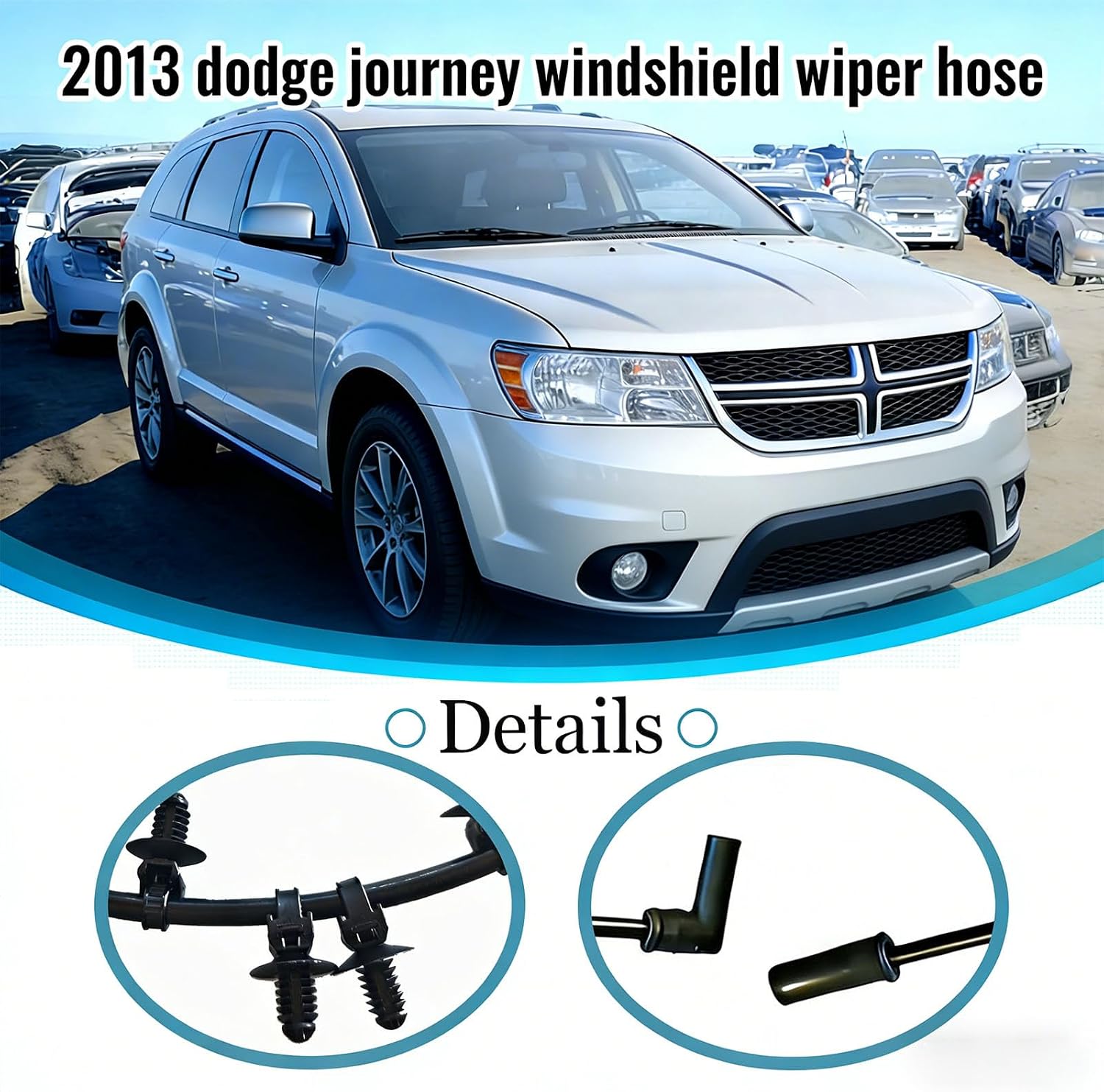 Windshield Washer Hose 05116306AF Front Windshield Washer Hose for 2009-2020 Dodge JOURNEY Replace 5116306 5116306AF for Connecting Car Water Pumps and Nozzles