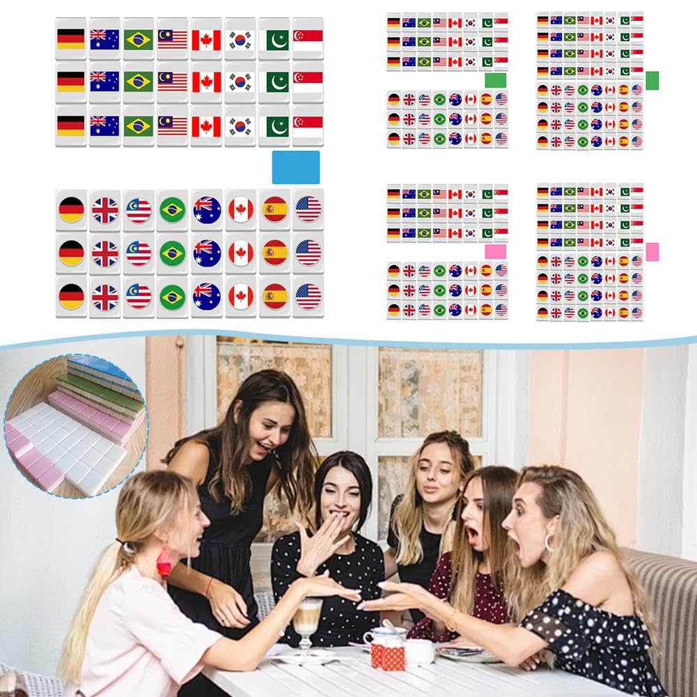 Blocs de jeu Mahjong - Drapeau - Motif animal - Mahjong - Printemps - Picnic Party
