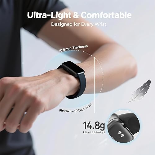 Vista 8 de Reloj inteligente de seguimiento de actividad física para hombres y mujeres, HD de 1.47 pulgadas con Bluetooth, monitor de frecuencia cardíaca 24/7