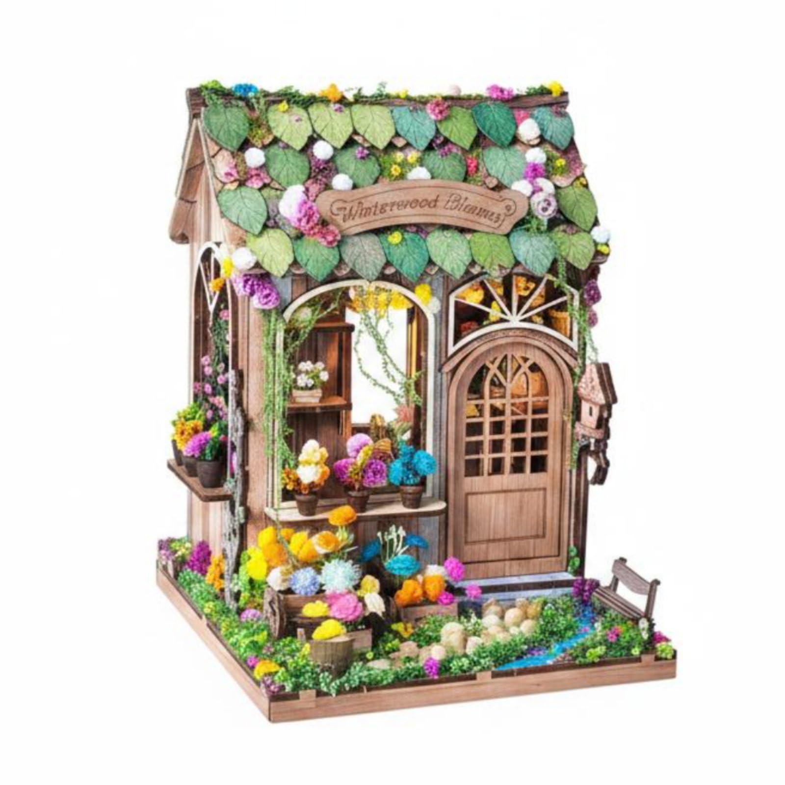 Kit Casa Muñecas DIY ción l Hogar Casa Muñecas DIY Luz LED Pequeña Miniatura Flores para Adultos, Colección
