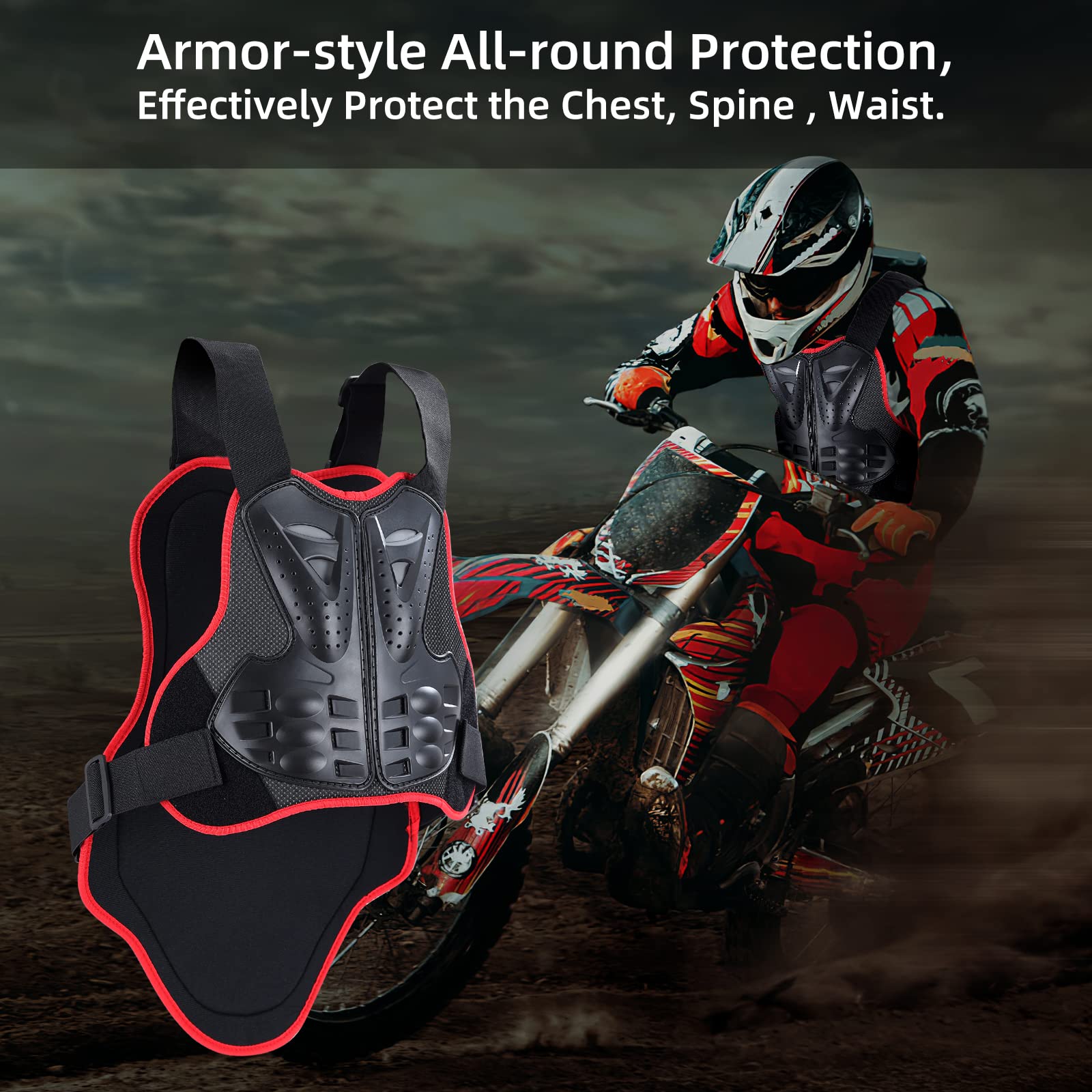 Protection Moto Vélo Equipement Dorsale Pare Pierre pour VTT Cross Trottinette Ski Adulte Enfant