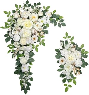 Wedding Arch Flowers,Artificial Flower Arch Decor,2pcs Artificial Flower Arrangement for Wedding Decor Reception Backdrop