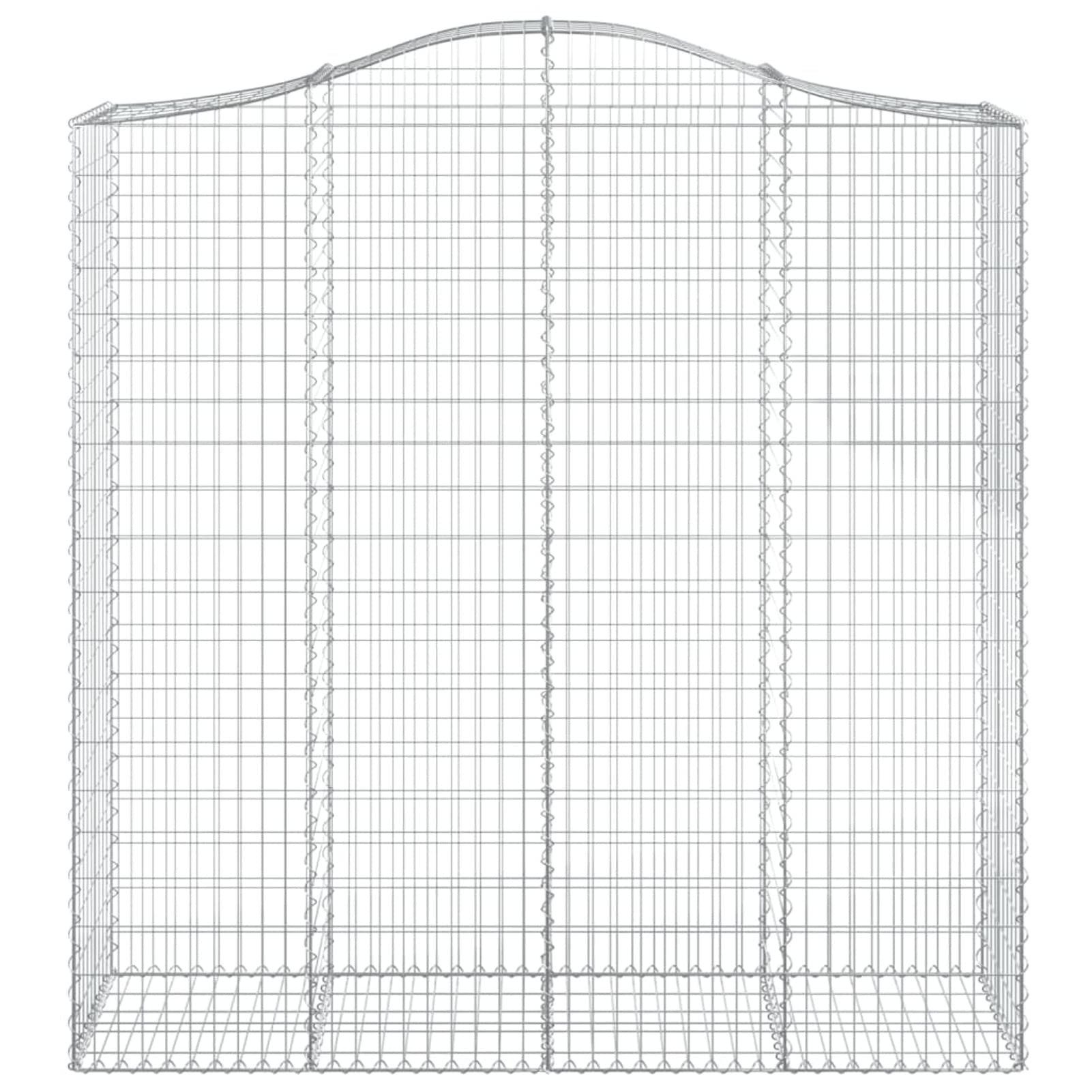 Tidyard Gabione mit Hochbogen Gabionenkorb Outdoor Garten Absperrstein Käfig Stützwand Gabione Käfig Drahtzaun Gabionenwand Gabionenkörbe Gabionensteine Gabionenzaun 200 x 50 x 200/220 cm (L x B x H)