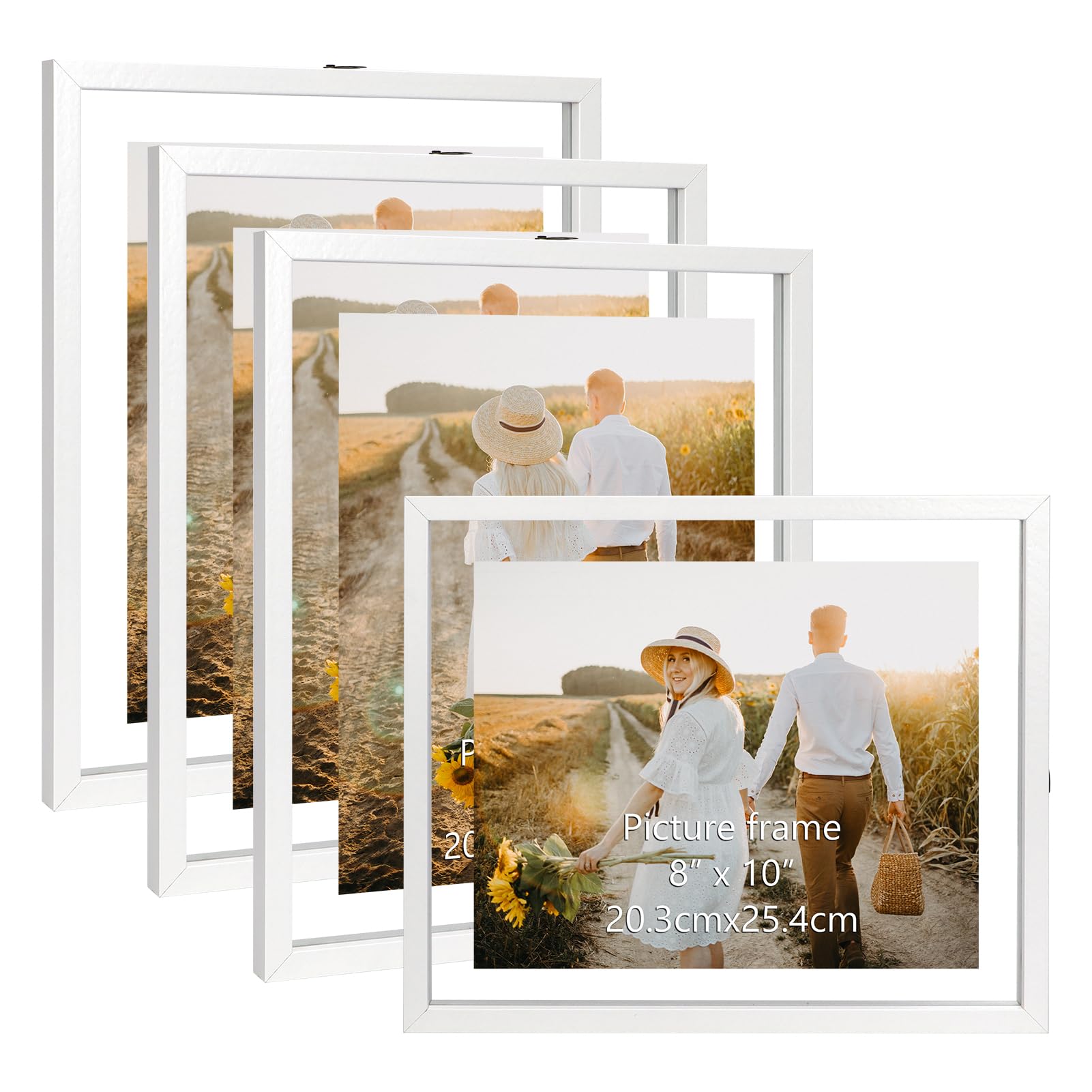 Snapklik.com : 8x10 Floating Picture Frames Set Of 4, White Rustic ...
