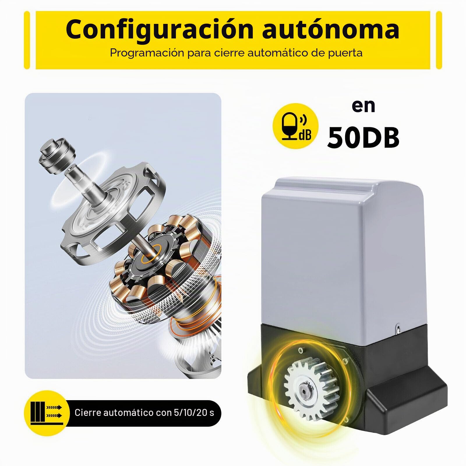 Accionamiento para puerta corredera de 1800KG, abridor de puerta, motor para puerta corredera, kit completo 750W, motor automático abridor de puerta con cremallera de 6m, 2 mandos a distancia