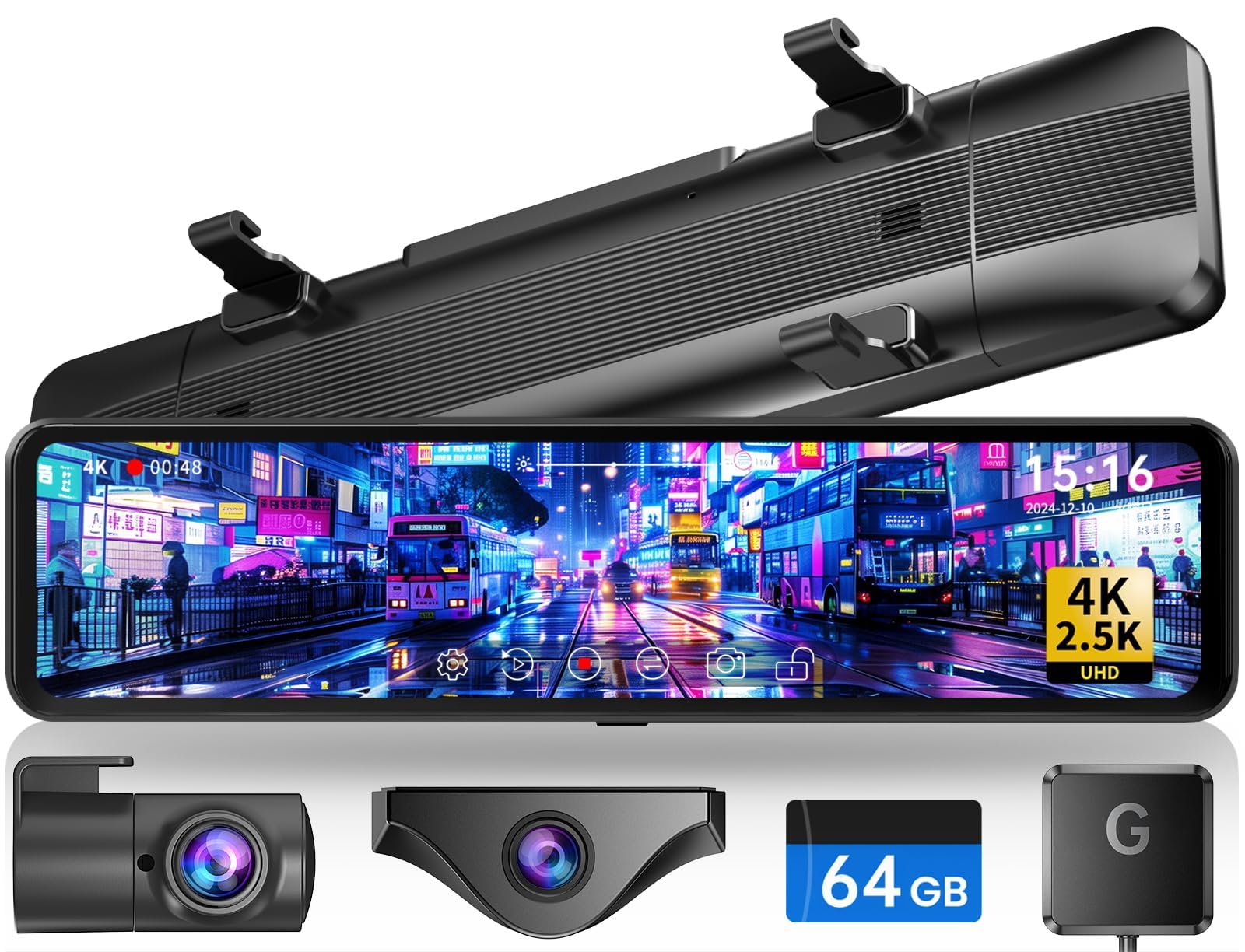 Amazon.co.jp: Changer ドライブレコーダー ミラー型 分離【4K+2.5K&