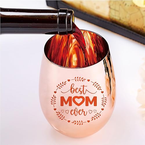 Miniatura 4 de Best Mom Ever Wine Glass - Unique Gifts for Mom From Daughter, Son - Fun Mothers Day Birthday Gift Ideas for Mom - Fun Novelty Wine Gifts