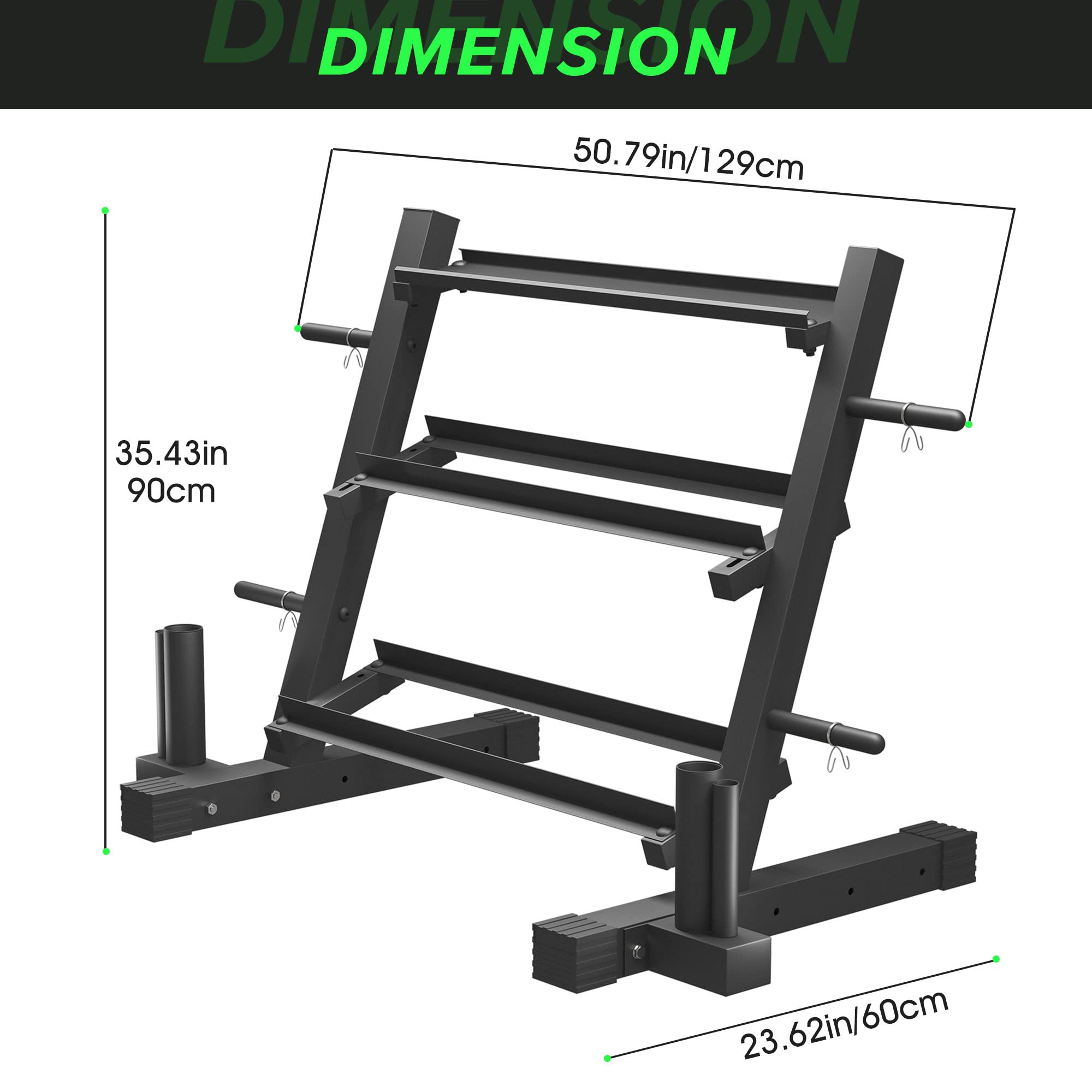 Dumbbell Rack Multifunctional Weight Stand for Home Gym Suitable for Storage of Dumbbell, Weight Plates, and Curl Bar
