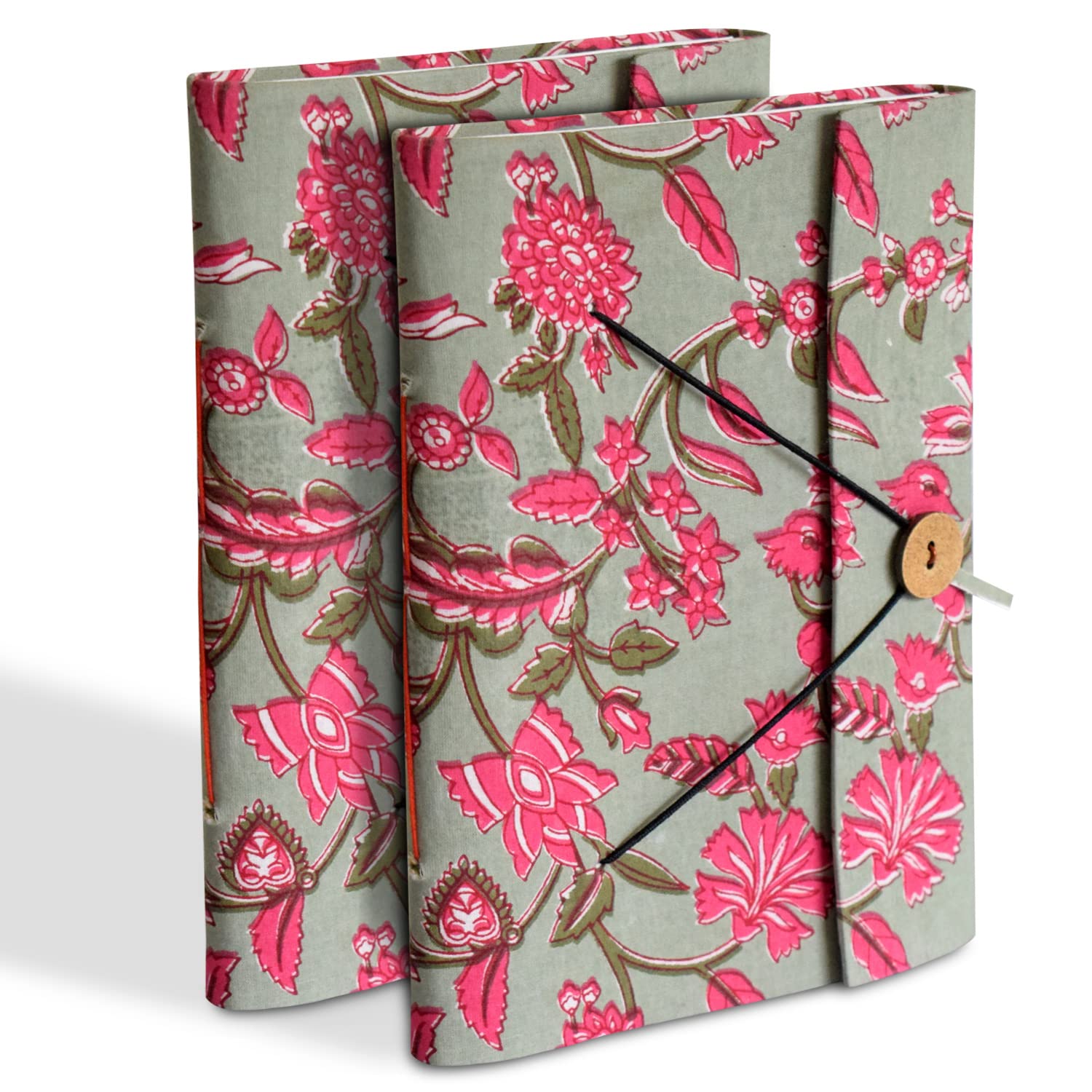 Kuber Industries Floral Print Handicraft Notebook/Diary With Lock System for Home, Traveling, Office Pack of 2 (Green) 52KM4020      Unknown Binding
