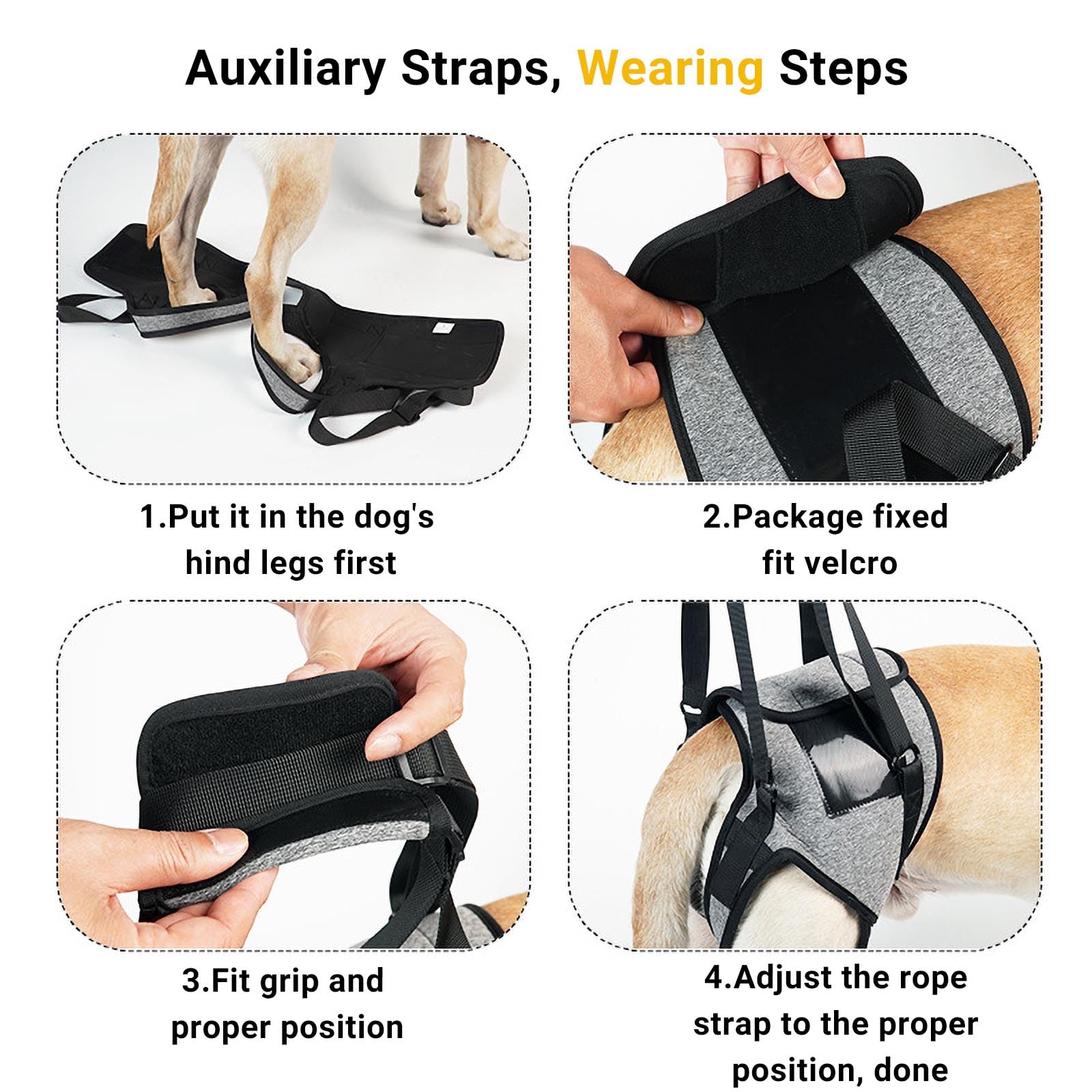 Imbracatura per Dog, Redipet per Cani, Tutore Zampa Posteriore Cane, Fascia per Sollevare Cani, Imbracatura per Dog, Harness Cane Zampe Posteriori, Disabili e Disabili. (S)
