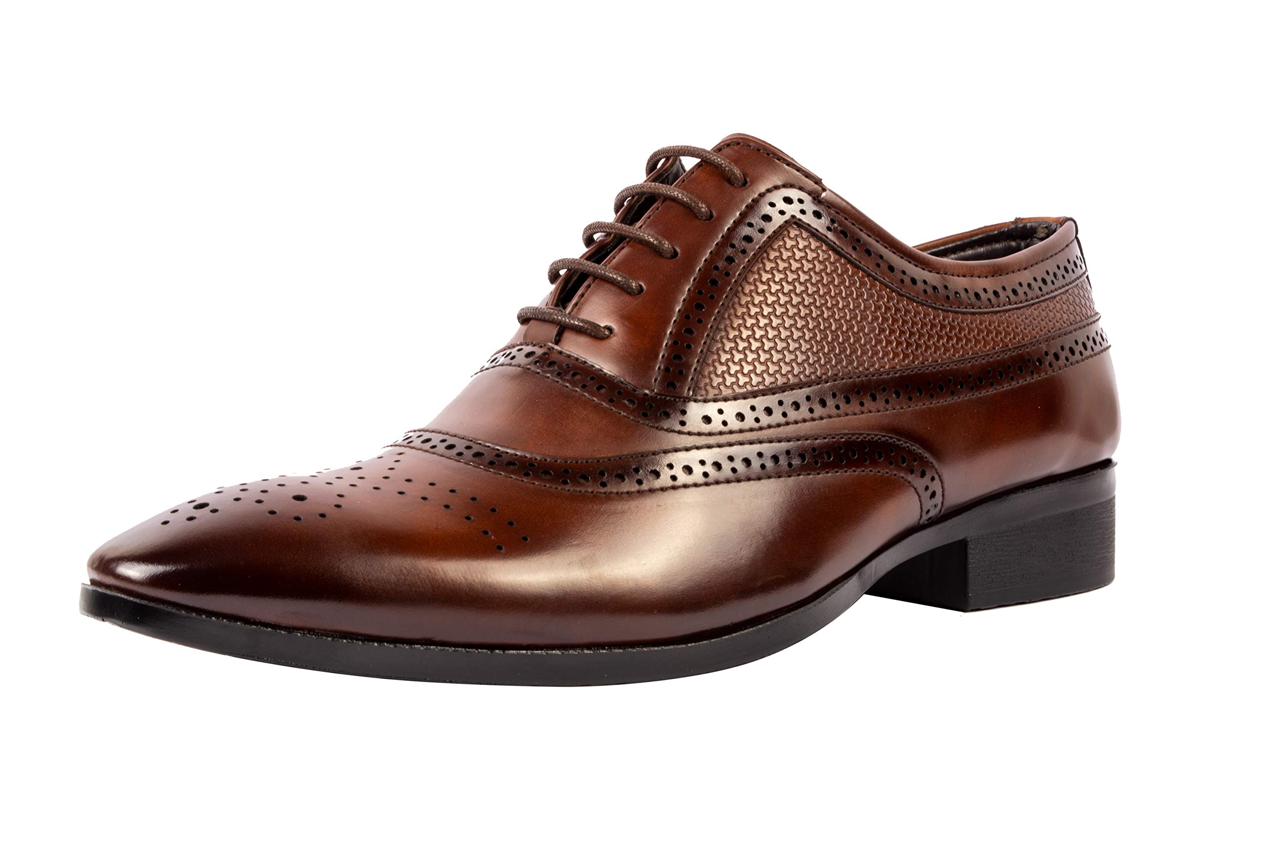 CLIFF FJORD 1058 Mens Synthetic Leather Lace-Up Brogue Derby Formal Dress Shoes | Suit Shoes | 7 UK/IND | Brown (B08XNSFBTF) Amazon Price History, Amazon Price Tracker