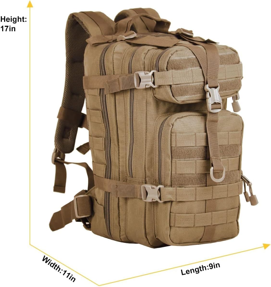 Small 30L Assault Backpack Military Tactical Backpack Tactical Bag for Outdoor Hiking Camping Travel (Coyote) - Image 2