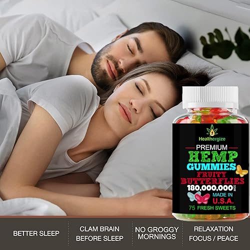 Miniatura 4 de Paquete de 2 gomitas de cáñamo, mariposas frescas y osos de cáñamo fresco afrutado, para dormir, calmar y relajar, inflamación, fiesta de cáñamo