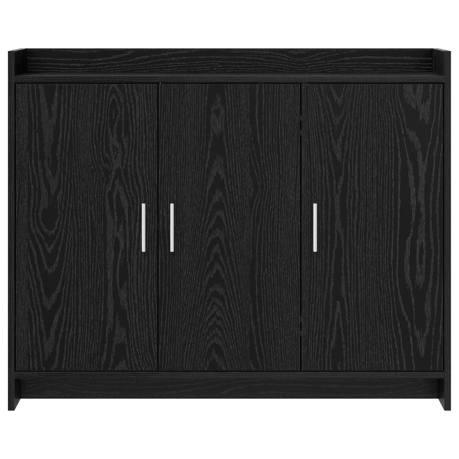 Credenza in rovere nero, 98,5 x 33 x 80 cm, credenza a 3 ante