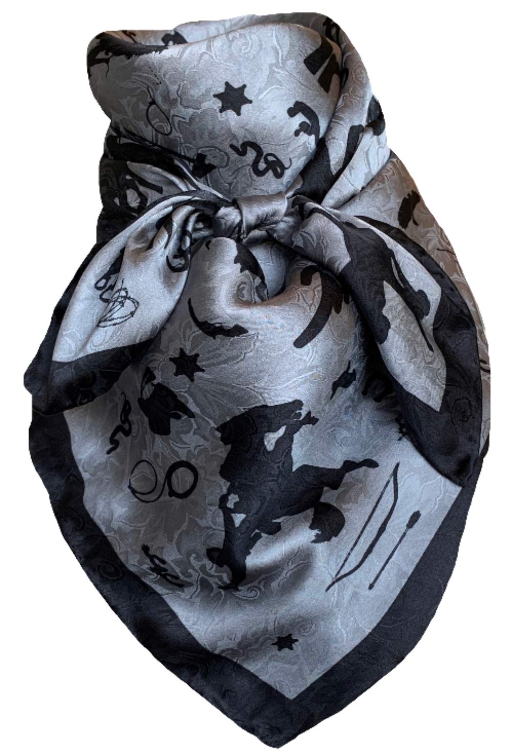 Wyoming TradersUnisex Adult Cowboy Silhouette Regular Lightweight Breathable Jacquard Silk Scarf