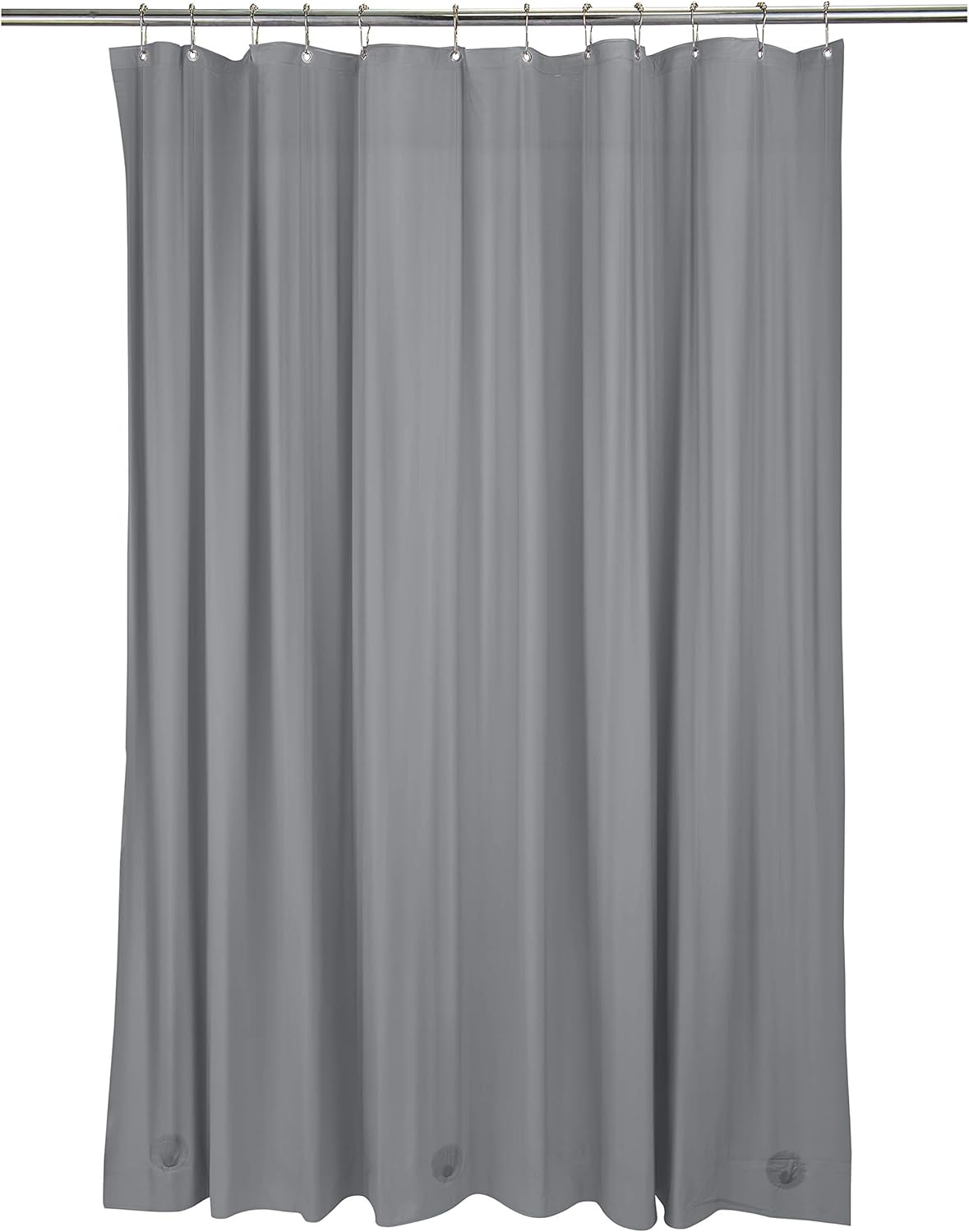 Bath Bliss Heavy Shower Curtain Liner, 12 Rust Resistant Metal Grommets, 3 Weighted Magnet Hem, Silver : Home & Kitchen