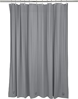 Bath Bliss Heavy Shower Curtain Liner, 12 Rust Resistant Metal Grommets, 3 Weighted Magnet Hem, Silver